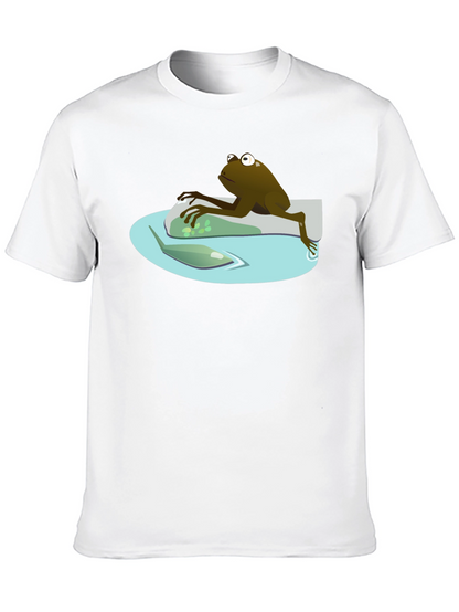 Camiseta Negra con Rana Relajada