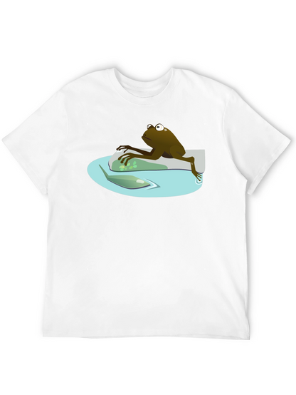 Camiseta Negra con Rana Relajada