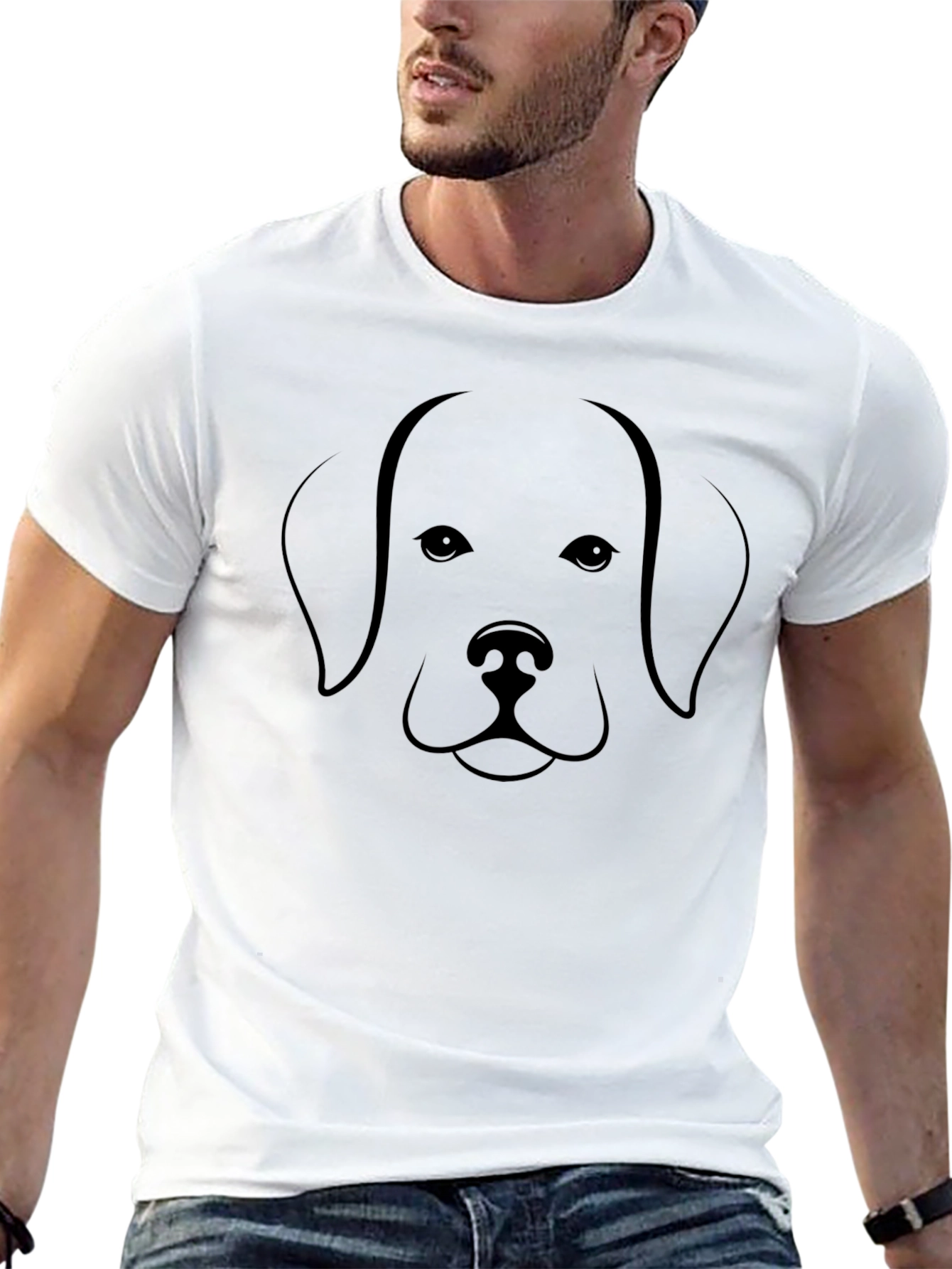 Camiseta Negra con Diseño de Perro