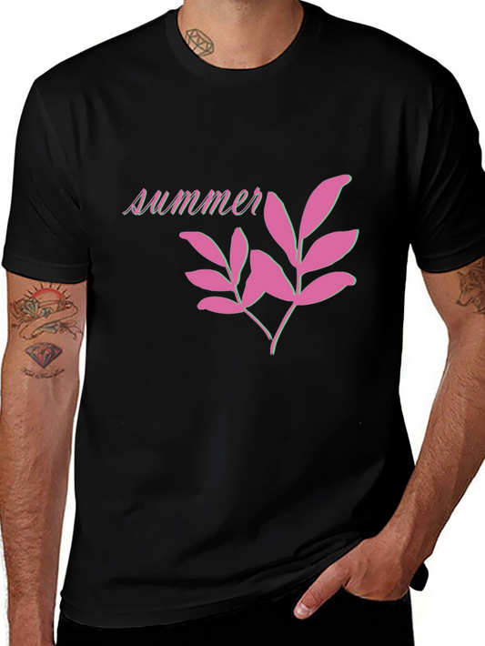 Camiseta Negra Estampado Floral Verano