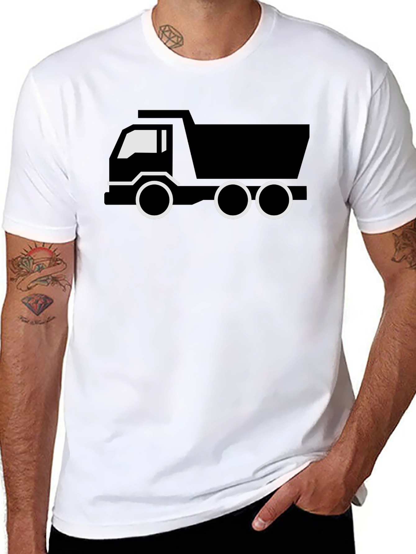 Camiseta Negra con Diseño de Camión para Hombre