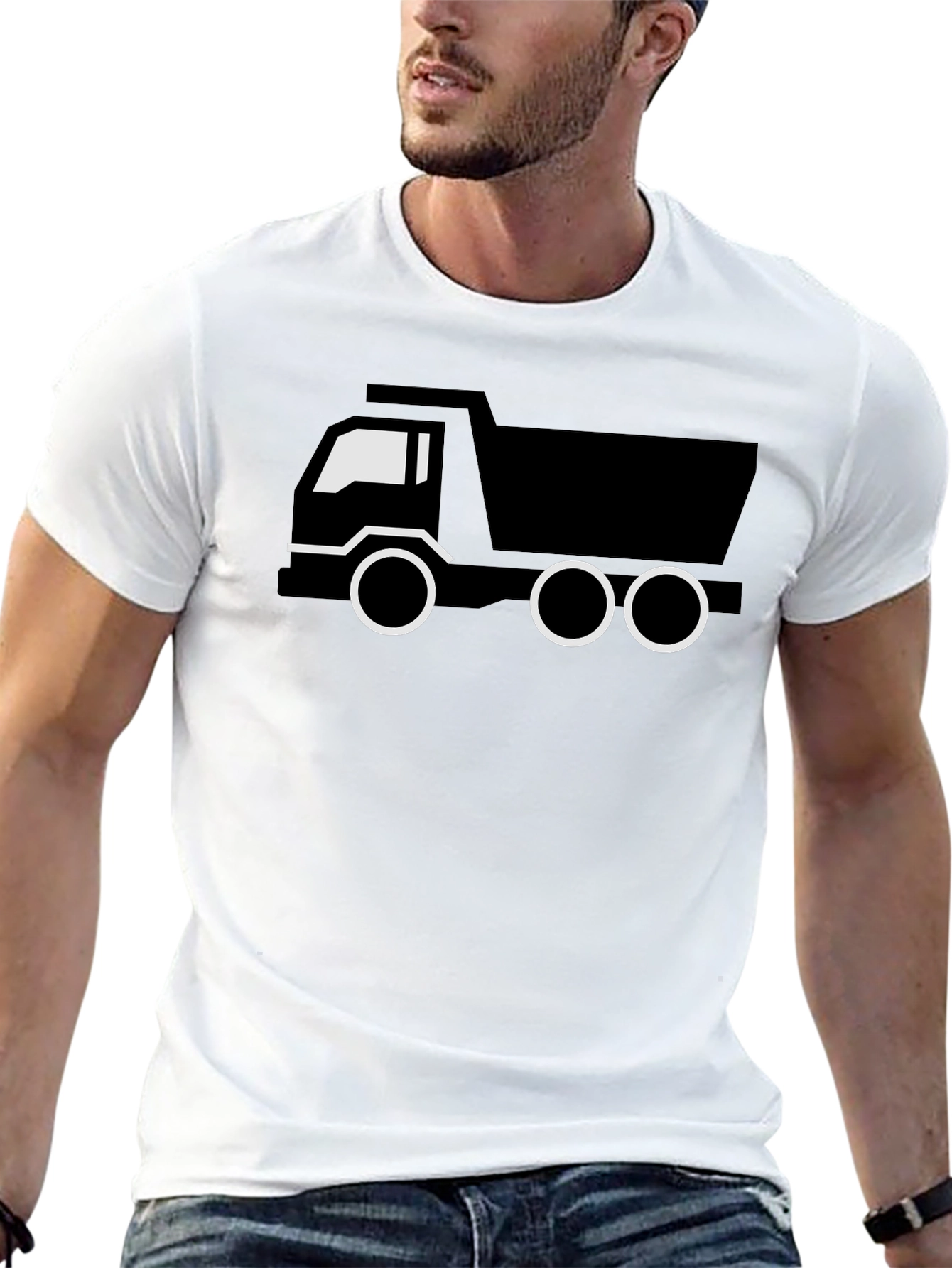 Camiseta Negra con Diseño de Camión para Hombre