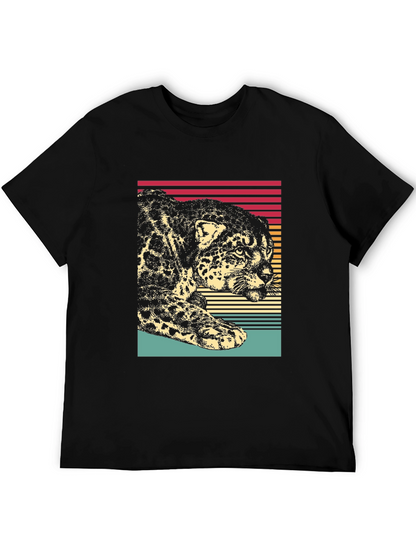 Camiseta Hombre Diseño Leopardo Retro