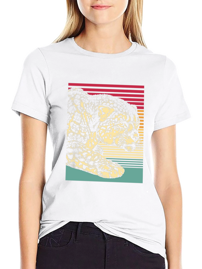 Camiseta Hombre Diseño Leopardo Retro
