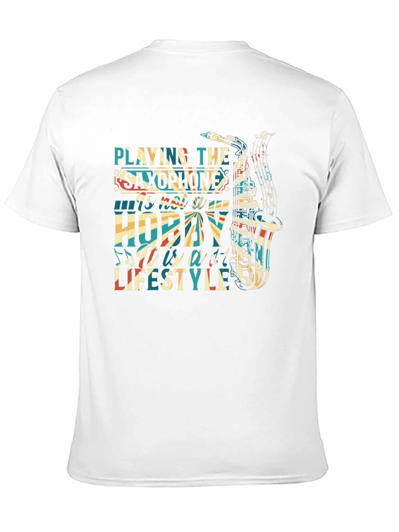 Camiseta Negra Saxofón Estilo de Vida