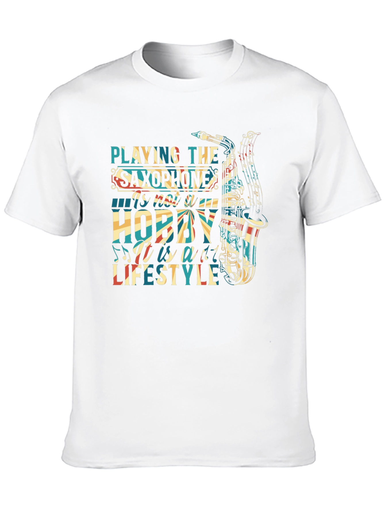 Camiseta Negra Saxofón Estilo de Vida