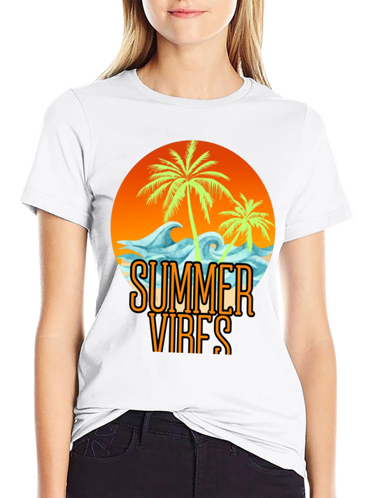 Camiseta Negra Summer Vibes - Estilo Veraniego