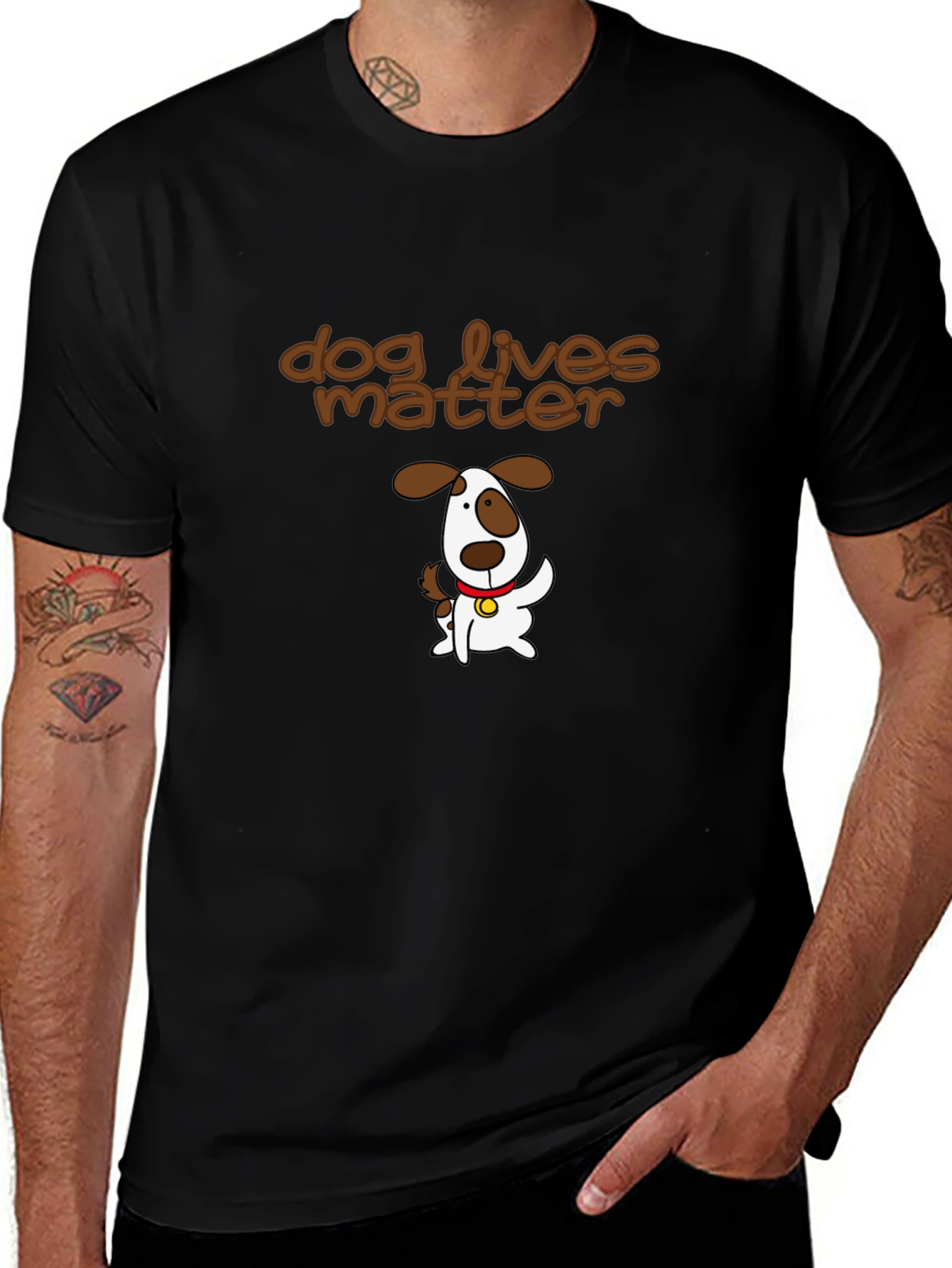 Camiseta Negra con Diseño Dog Lives Matter