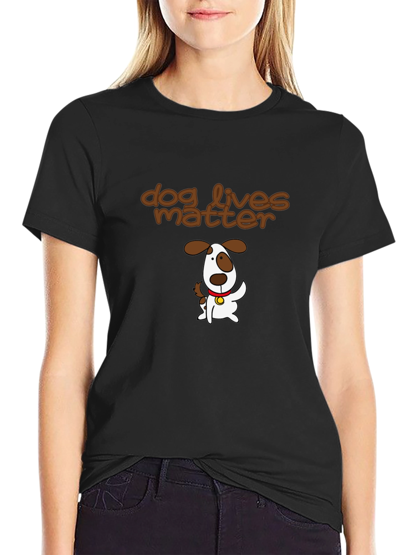 Camiseta Negra con Diseño Dog Lives Matter