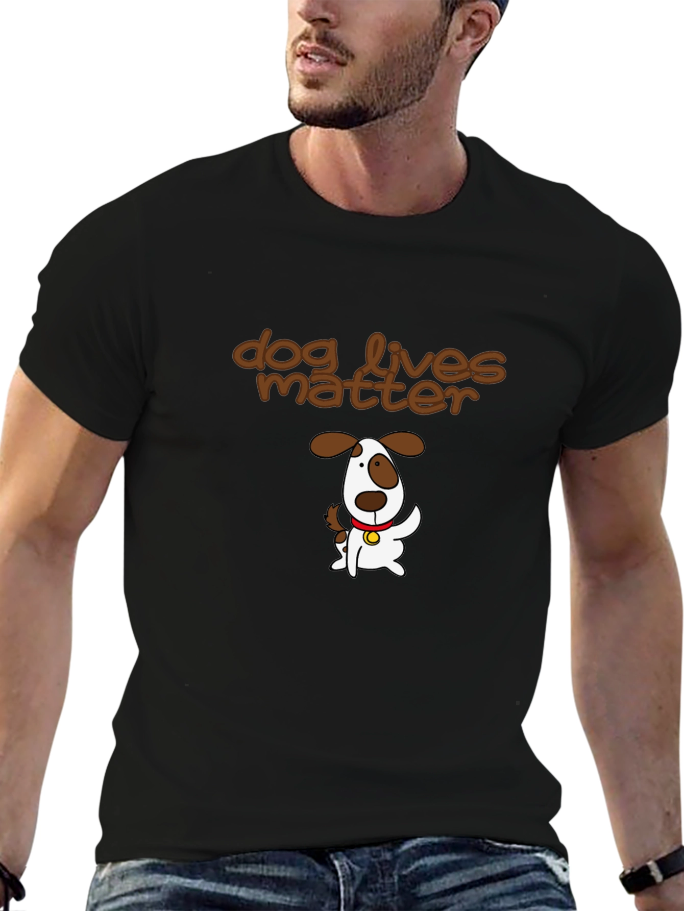 Camiseta Negra con Diseño Dog Lives Matter