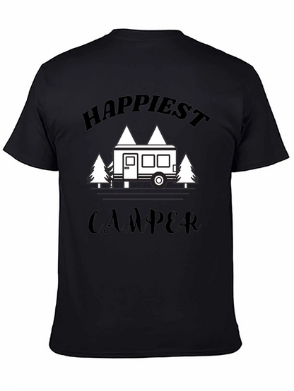 Camiseta Negra Happiest Camper para Aventureros