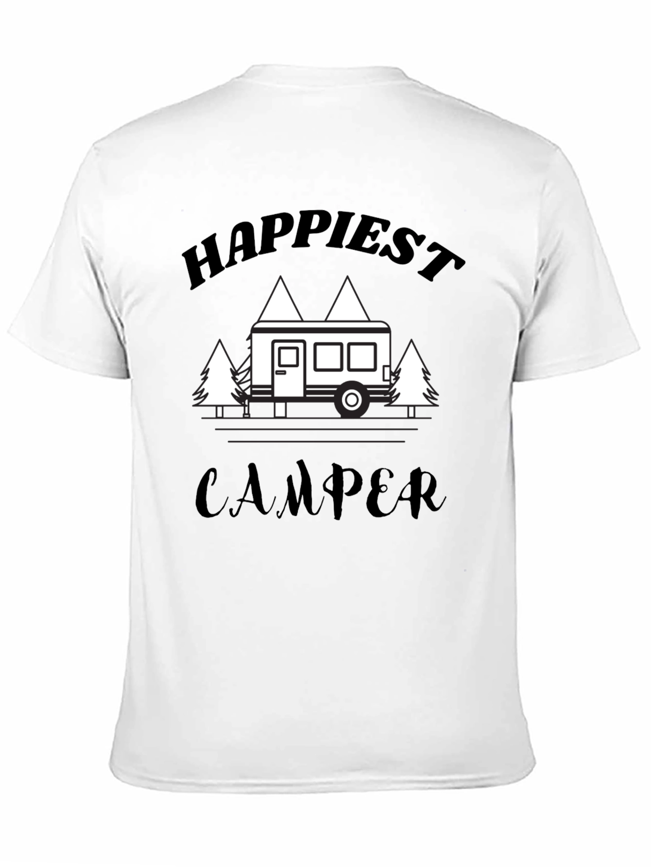 Camiseta Negra Happiest Camper para Aventureros