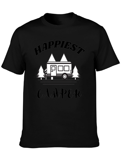 Camiseta Negra Happiest Camper para Aventureros