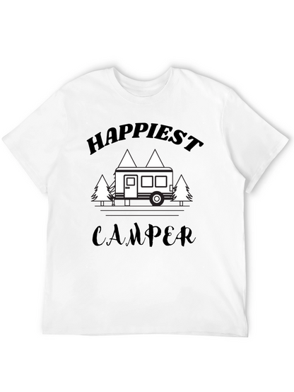 Camiseta Negra Happiest Camper para Aventureros