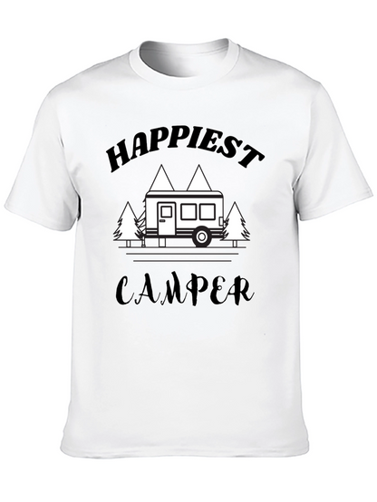 Camiseta Negra Happiest Camper para Aventureros
