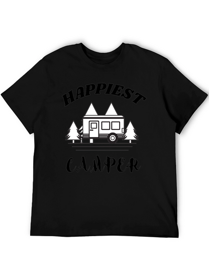 Camiseta Negra Happiest Camper para Aventureros