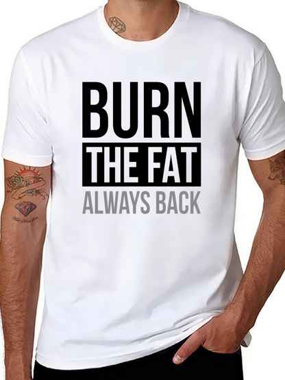 Camiseta Negra Deportiva Burn The Fat Always Back