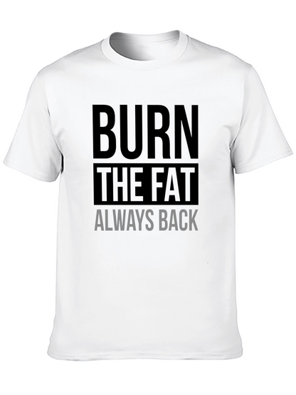 Camiseta Negra Deportiva Burn The Fat Always Back