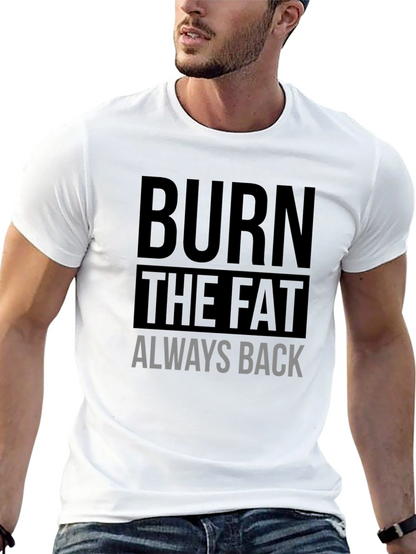 Camiseta Negra Deportiva Burn The Fat Always Back