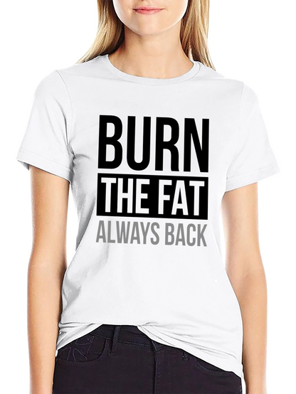 Camiseta Negra Deportiva Burn The Fat Always Back