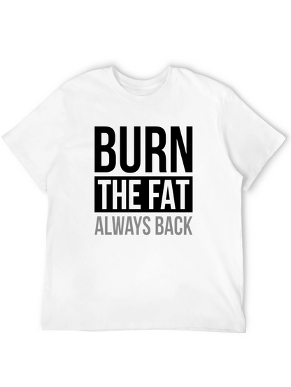 Camiseta Negra Deportiva Burn The Fat Always Back