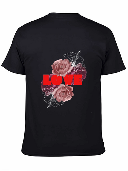 Camiseta Negra Love Floral para Hombre