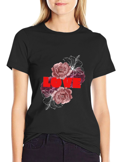Camiseta Negra Love Floral para Hombre