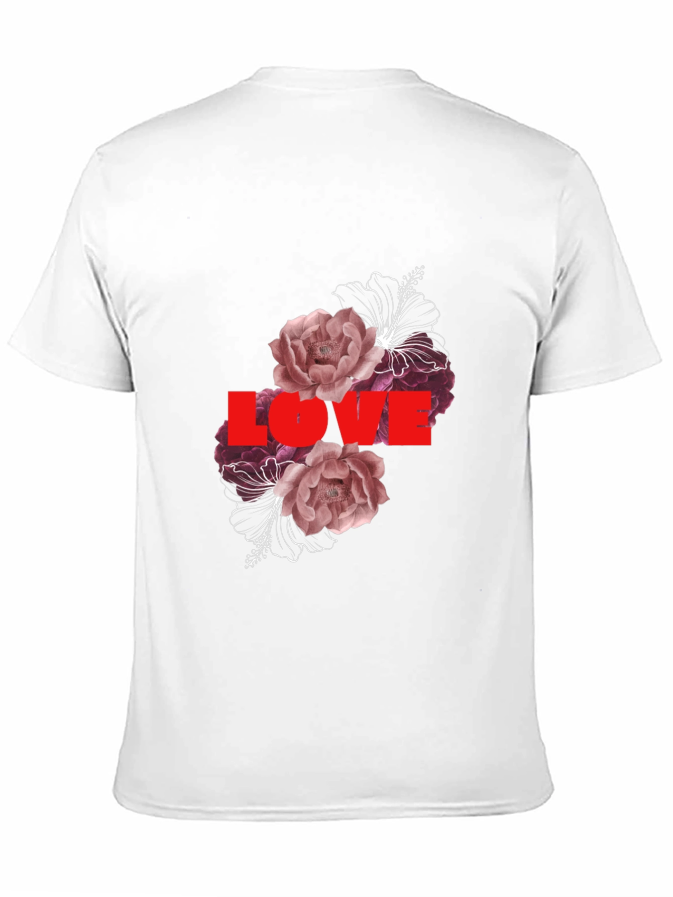Camiseta Negra Love Floral para Hombre