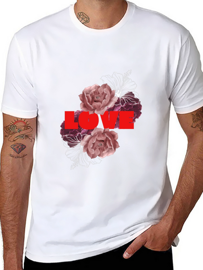 Camiseta Negra Love Floral para Hombre