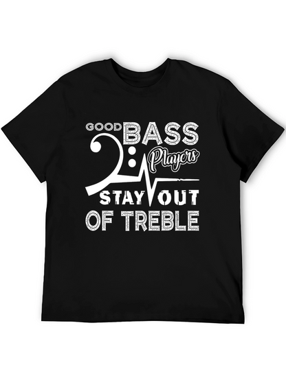 Camiseta Negra con Diseño Musical para Bajistas