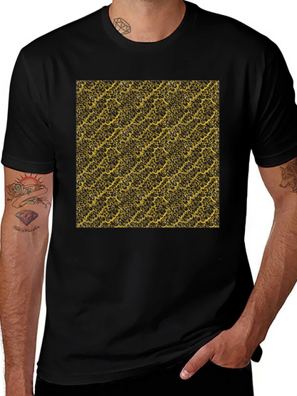 Camiseta Negra Estampado Dorado Elegante