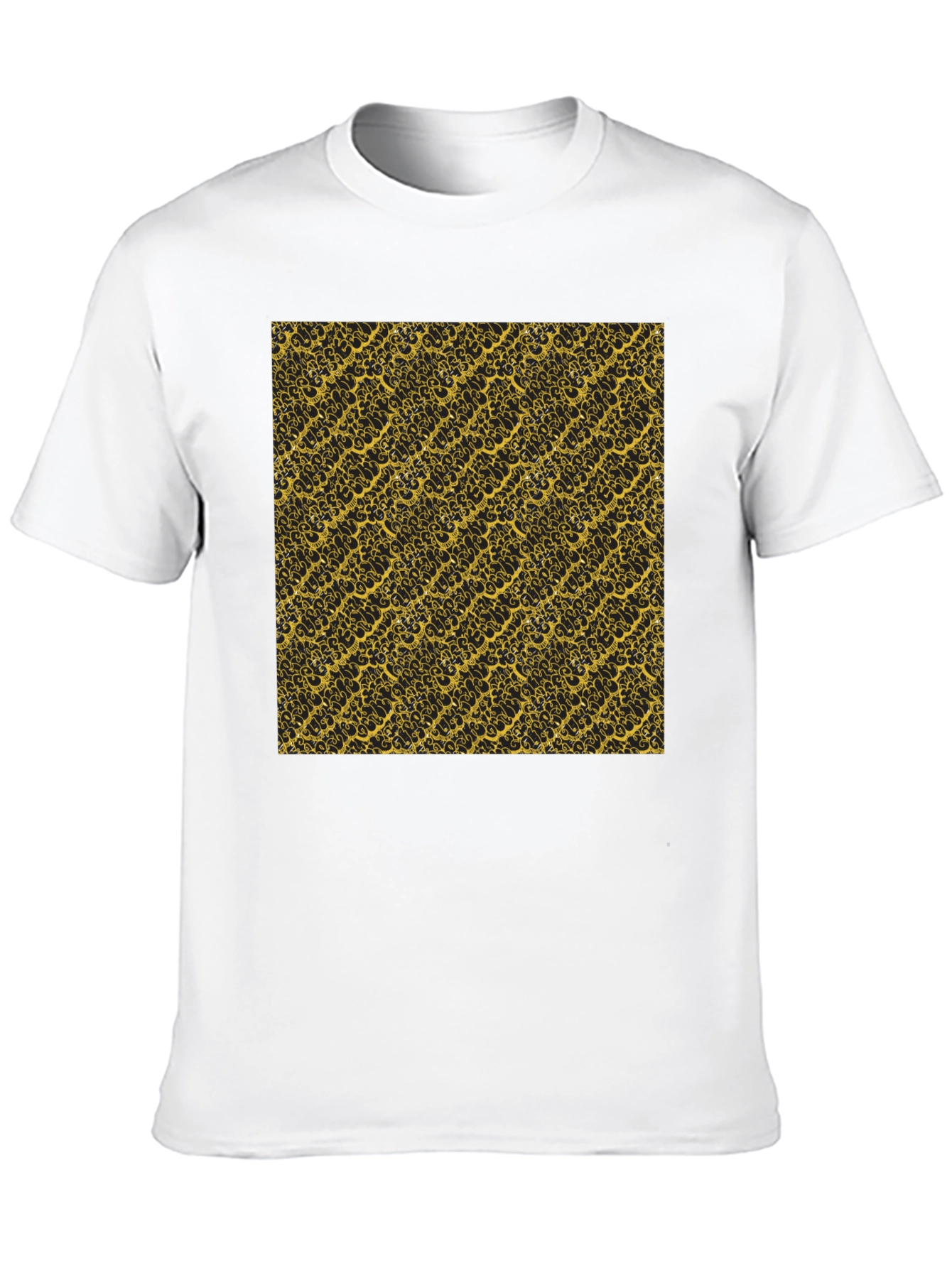 Camiseta Negra Estampado Dorado Elegante