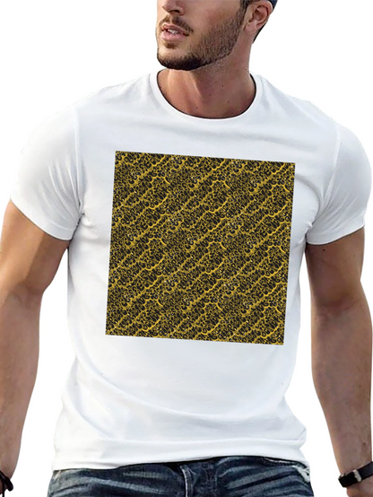 Camiseta Negra Estampado Dorado Elegante