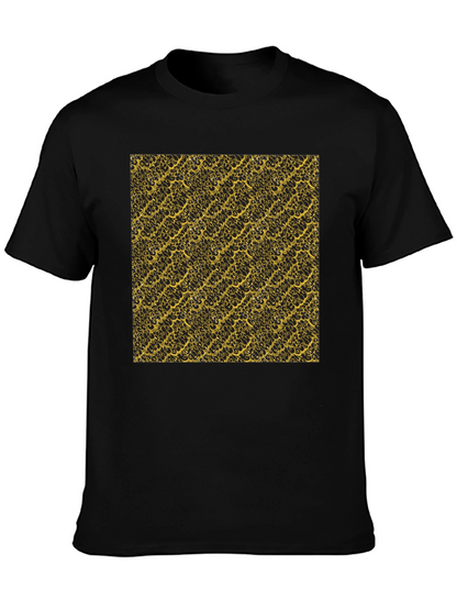Camiseta Negra Estampado Dorado Elegante