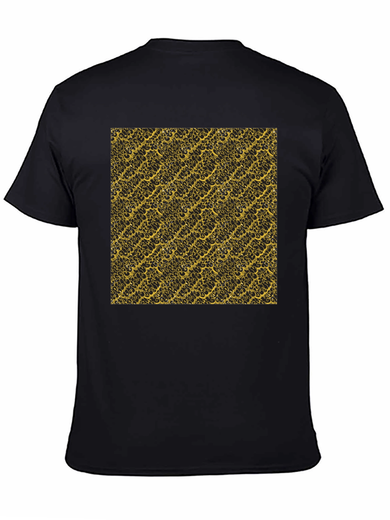 Camiseta Negra Estampado Dorado Elegante