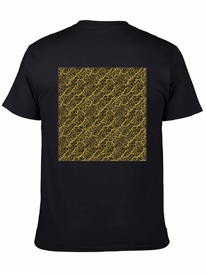 Camiseta Negra Estampado Dorado Elegante