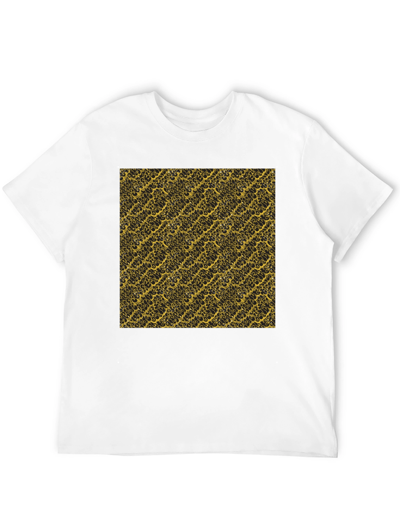 Camiseta Negra Estampado Dorado Elegante