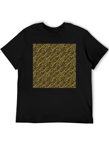 Camiseta Negra Estampado Dorado Elegante