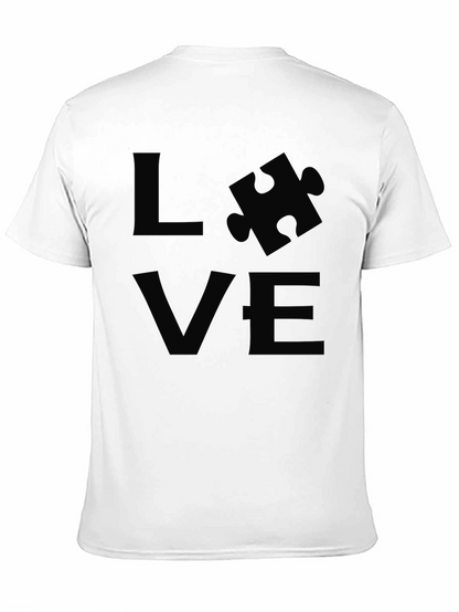Camiseta Negra LOVE Rompecabezas Autismo Apoyo