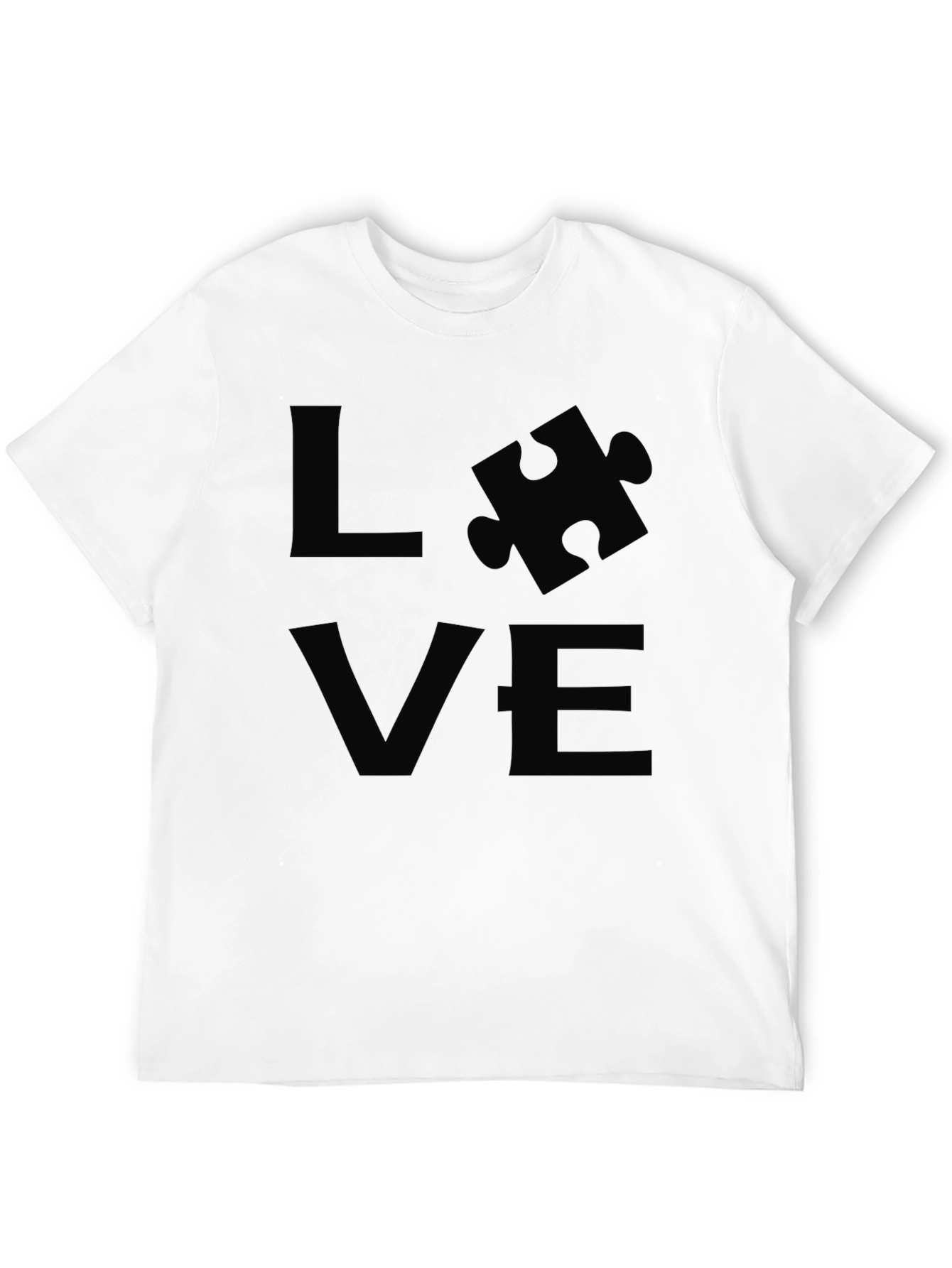 Camiseta Negra LOVE Rompecabezas Autismo Apoyo