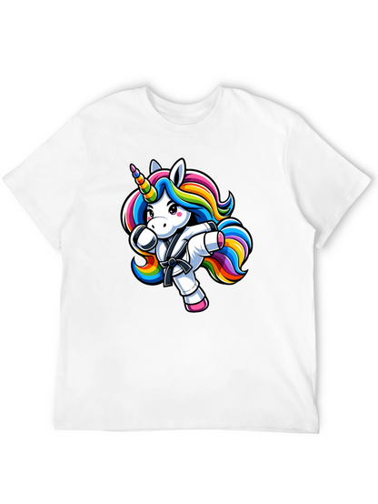 Camiseta Negra Unicornio Karate Kid Divertida