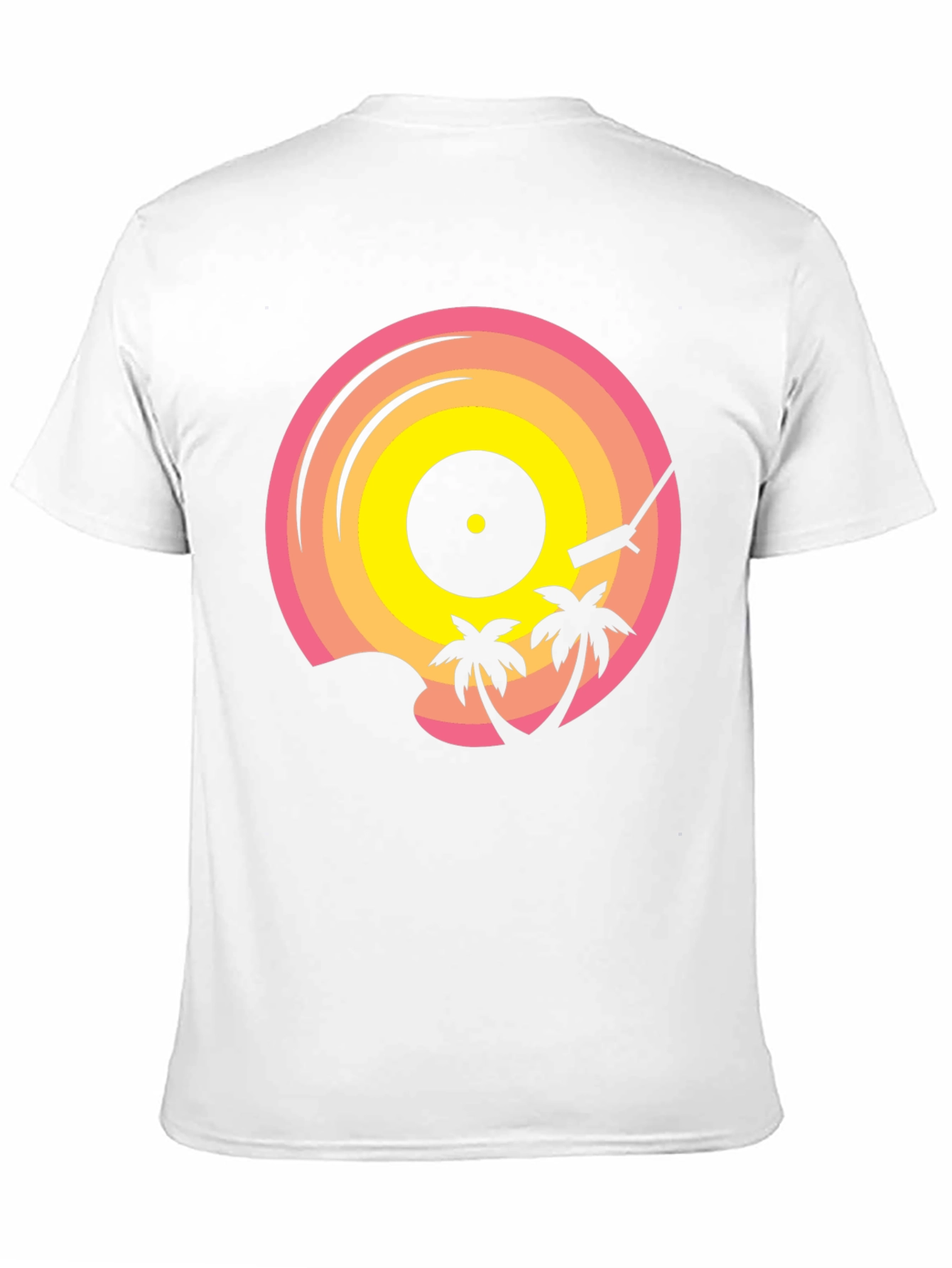 Camiseta Negra con Diseño de Vinilo Tropical