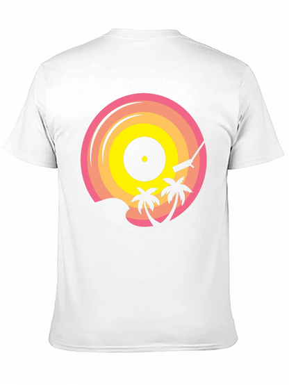 Camiseta Negra con Diseño de Vinilo Tropical