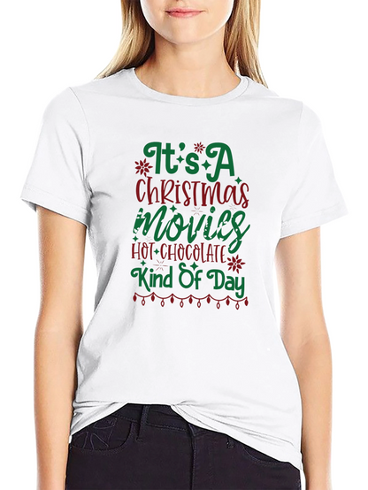 Camiseta Navideña Movies & Hot Chocolate