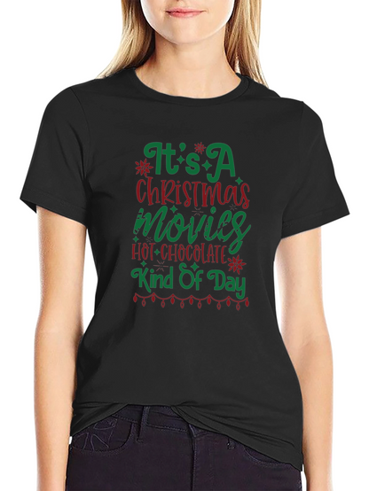 Camiseta Navideña Movies & Hot Chocolate