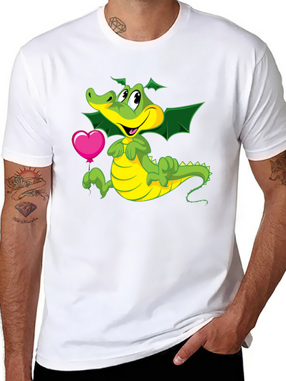 Camiseta Negra con Dragón y Corazón