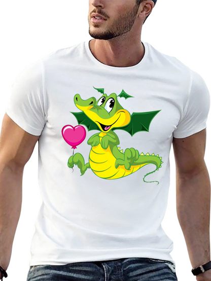 Camiseta Negra con Dragón y Corazón