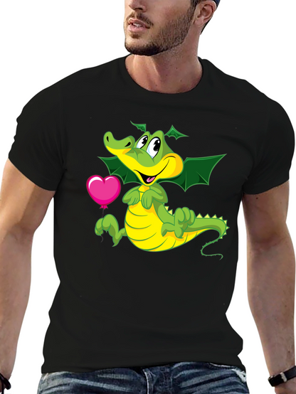 Camiseta Negra con Dragón y Corazón