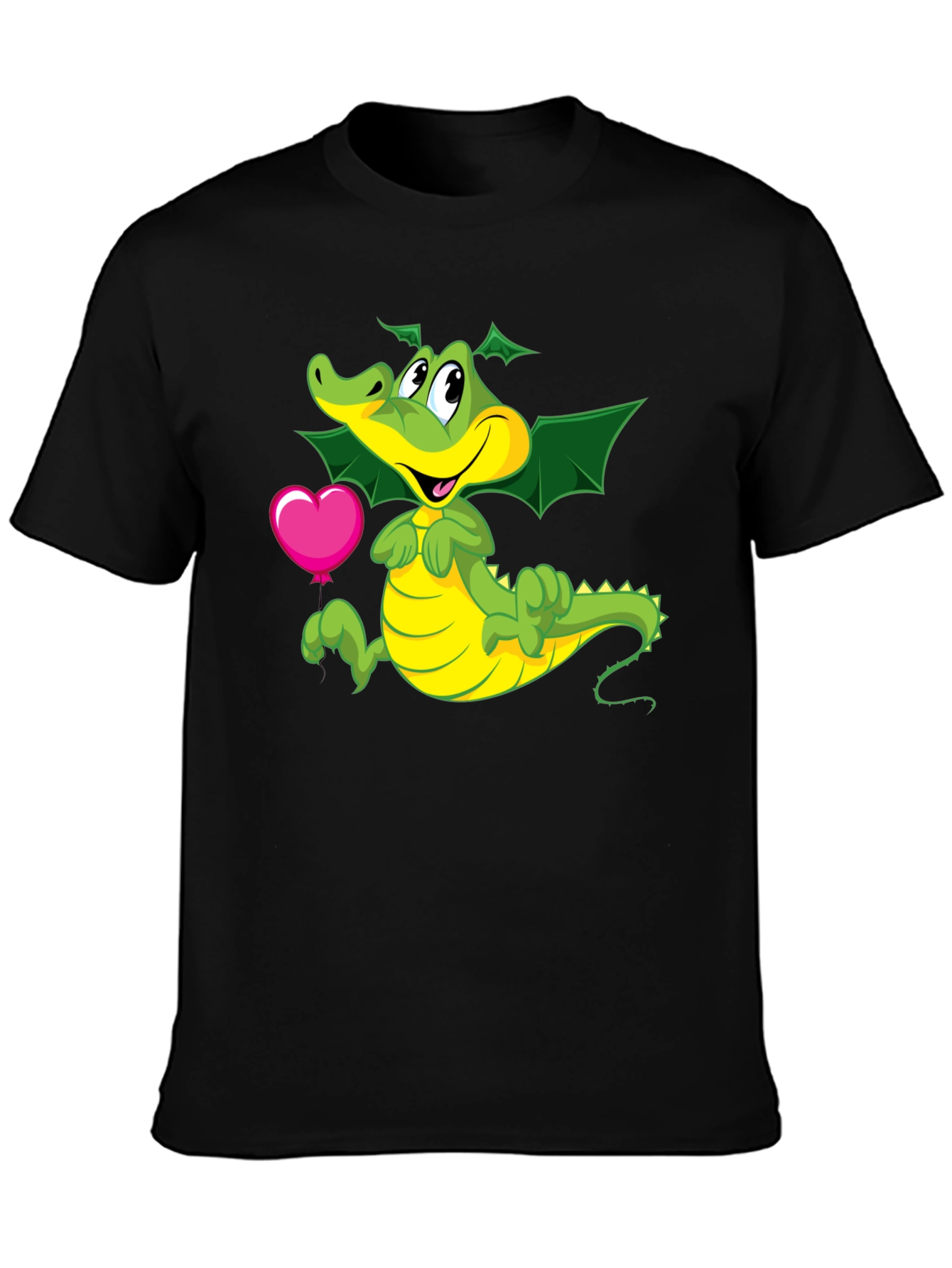 Camiseta Negra con Dragón y Corazón