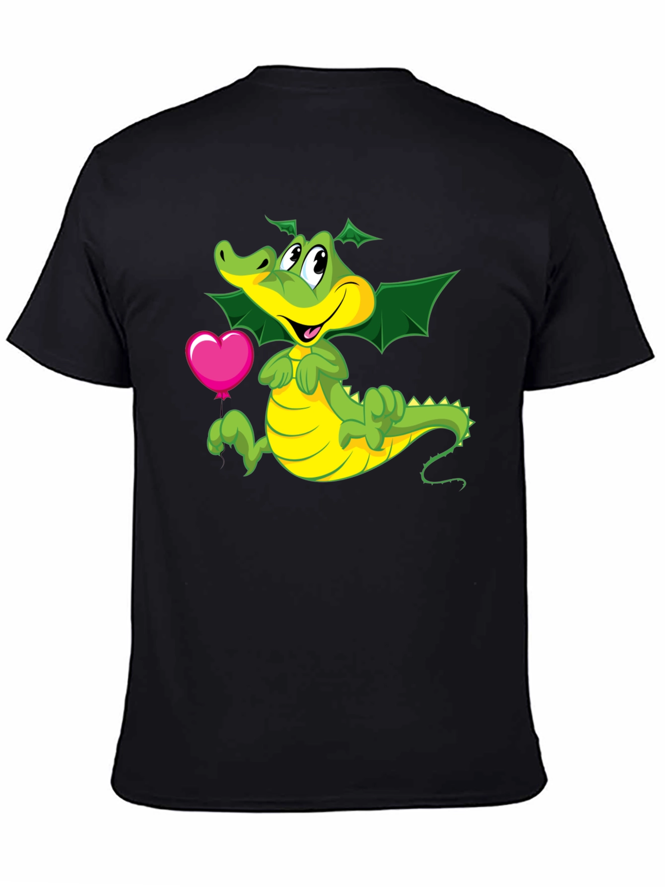 Camiseta Negra con Dragón y Corazón